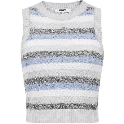 ONLY舒适弹力撞色条纹背心针织衫