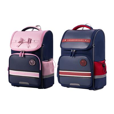 得力学院风英伦书包护脊减负