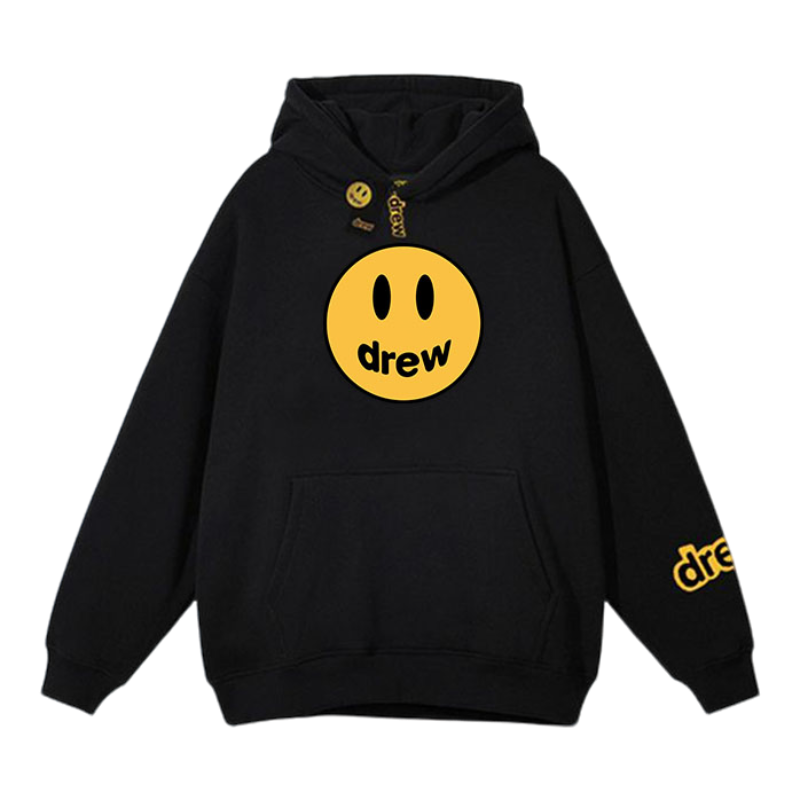 drew欧美笑脸高街美式街头潮流连帽卫衣男女学生加绒外套情侣款