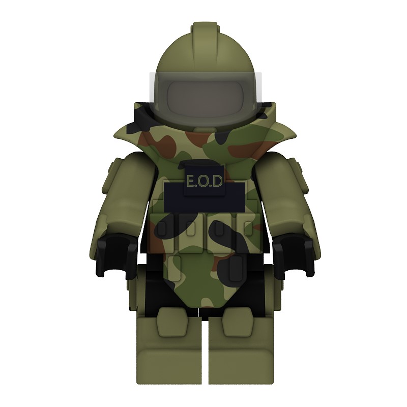 小颗粒军事人仔偶防爆衣拆弹服特种兵第三方拼装积木特警排爆装备