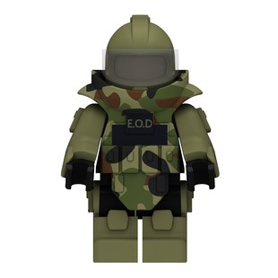 小颗粒军事人仔偶防爆衣拆弹服特种兵第三方拼装积木特警排爆装备