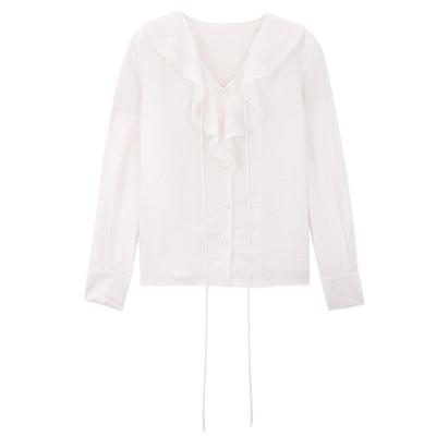 MindBridge长袖荷叶领衬衫