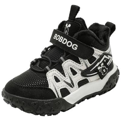 巴布豆童鞋男童加绒二棉鞋冬季2025新款加厚保暖大童女儿童运动鞋