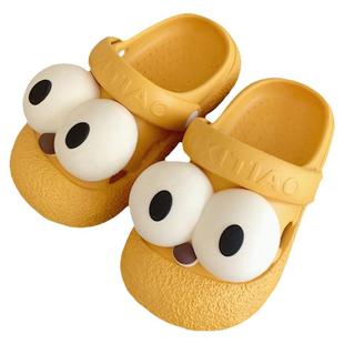 细细条 呆萌大眼睛男童女童洞洞鞋沙滩防滑儿童夏季包头拖鞋凉鞋