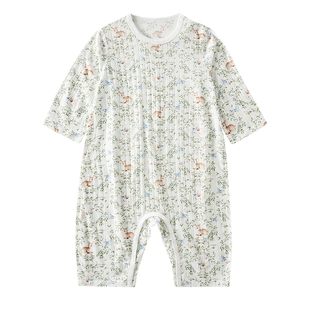 欧孕儿童睡衣夏季薄款2026新款纯棉男孩女童宝宝家居服连体空调服