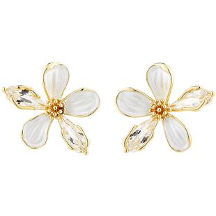 兰诺花朵耳钉女爆款轻奢高级感2026新款小众设计感银针养耳洞耳饰