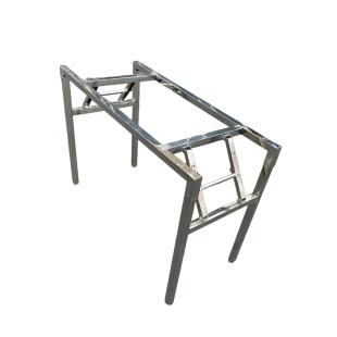 不锈钢折叠架子桌腿单层可折叠支架简易培训折叠餐桌脚