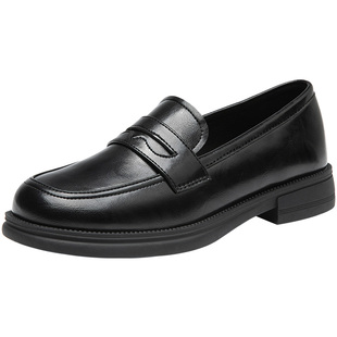 大东女鞋2025秋季新款乐福鞋通勤平底小皮鞋简约舒适工作鞋女单鞋