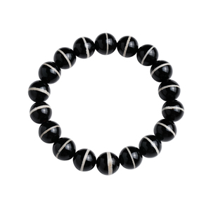 刘宇宁同款一线药师玛瑙手串天然黑白玛瑙配饰单圈男女款圆珠手链