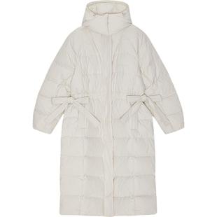 GANNI女装 豆腐白高领连帽羽绒服面包服F9689795