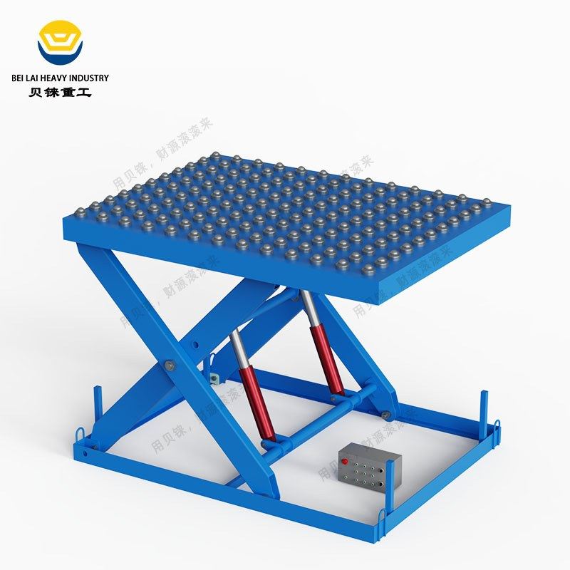 加滚珠固定剪叉式升降平台工厂流水线用台面滚珠电动液压式升降机