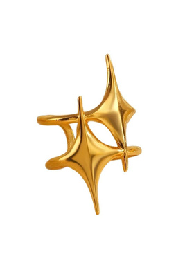 复古个性时尚双星钛钢戒指