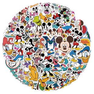 500张迪士尼正版卡通可爱米奇米老鼠和唐老鸭涂鸦贴纸手机水杯笔记本电脑吉他电动车摩托车头盔装饰贴画防水