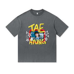 应援周边爱豆V粉丝BTS防弹少年团重磅纯棉T恤半袖杉情侣男女同款