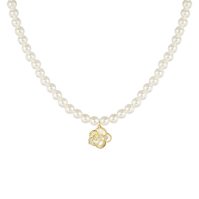 山茶花珍珠项链女高级感