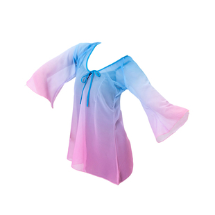 古典舞蹈练功服纱衣身韵服女飘逸网纱渐变上衣形体服装中国舞蹈服