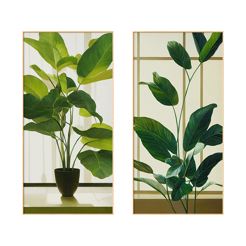 墙蛙玄关现代简约植物装饰画