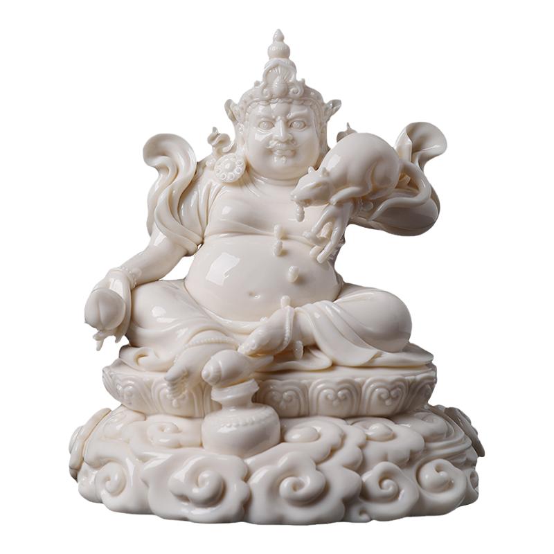 戴玉堂陶瓷摆件《藏传黄财神上釉》郑金星德化白瓷佛像家居饰品