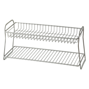 ins简约双层不锈钢金属台面置物架桌面杂物化妆品整理收纳架杯架