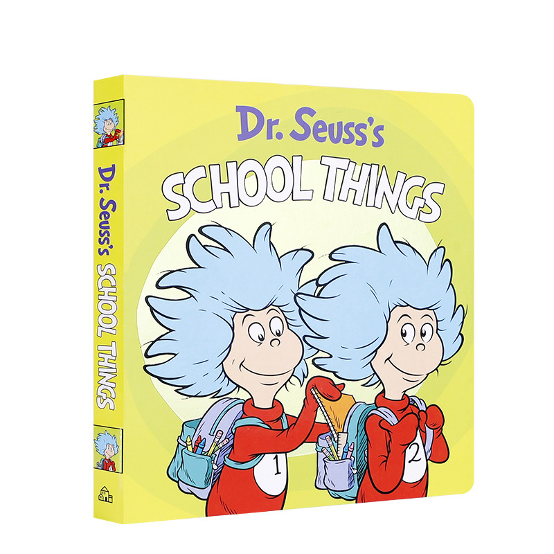 英文原版Dr. Seuss's School Things苏斯博士学校的事情低幼儿童英语启蒙认知图画书绘本撕不烂纸板书Random House Books正版进口