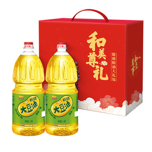 金龙鱼精选大豆油1.8L*2瓶礼盒装食用油炒菜送礼礼品团购