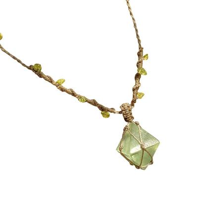 水晶原创原石海蓝宝项链锁骨链