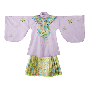 乌扣.灵媱 汉服女童儿童中国风改良明制古装套装春秋马面裙古风