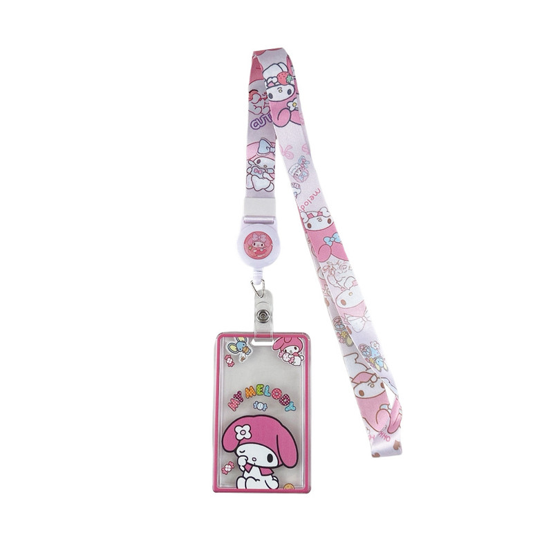 透明伸缩hellokitty卡套滑盖三丽鸥学生校卡饭凯蒂猫卡包透明卡通