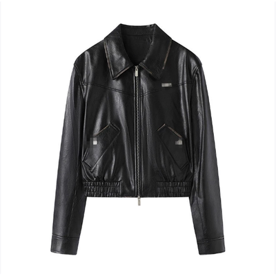 丛芮范2025秋季新款百搭复古PU夹克短外套女休闲上衣RL70105167