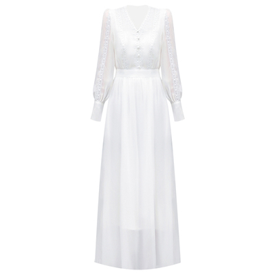 白色连衣裙雪纺显瘦沙滩裙长裙子