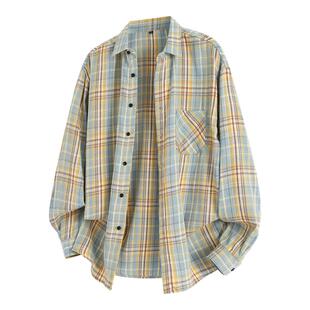 回力格子男士衬衫衬衣2026新款长袖高级感痞帅休闲男款外套上衣