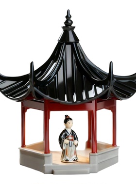中式古典亭台楼阁单层装饰摆件