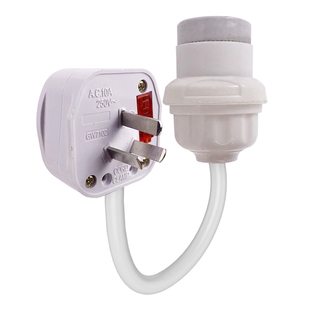 三插直插式灯座大功率螺口带插头灯头插座浴霸陶瓷万向灯座带开关