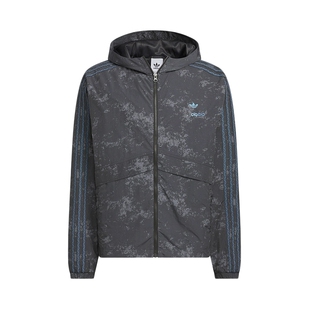 adidas阿迪达斯三叶草情侣款经典连帽运动健身夹克休闲外套KC1433