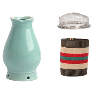 面部桃花灸双层隔热艾灸罐小号瘦脸美人灸女性专用陶瓷按摩刮痧罐