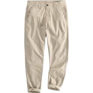 汉絮精梳弹力棉春秋季休闲裤子男款纯色百搭直筒裤男装微锥形长裤