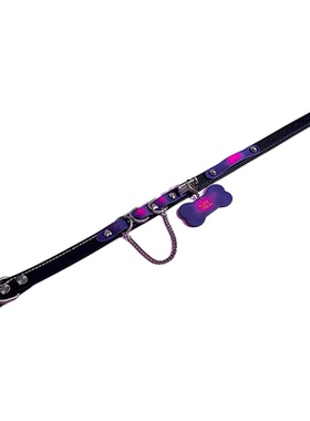 温变黑骨真皮项圈可刻字小众