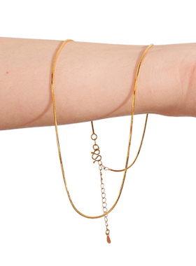 韩卡缇古法沙金蛇骨链项链