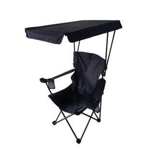 户外折叠椅子便携式露营防晒带棚高靠背月亮椅钓鱼沙滩遮阳凳装备