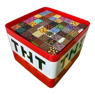我的世界主题周边苦力怕磁力方块收纳盒桌面玩具TNT积木储物箱