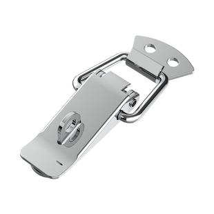 黑色不锈钢挂锁扣弹簧搭扣90度老式门锁扣固定工具箱扁嘴工业箱扣