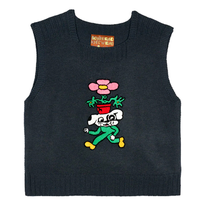脑逝SquareNeckSweaterVest