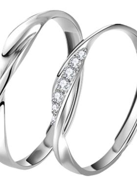 vana交织情侣对戒女纯银小众设计