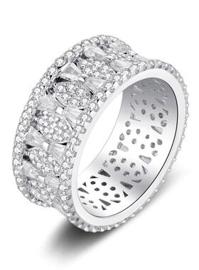 925银设计师满钻轻奢重工戒指
