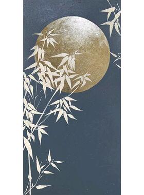 金箔工艺手绘油画新中式玄关挂画