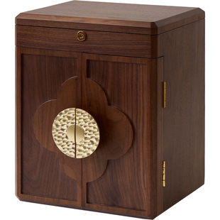 梵瀚带锁木质饰品收纳盒结婚新年礼物戒指耳钉项链手镯首饰珠宝盒