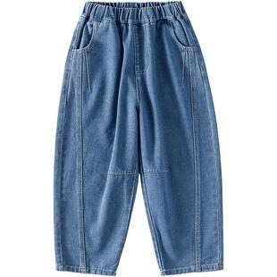 【耐磨】棉花堂女童牛仔裤春秋新款男童裤子儿童长裤中大童休闲裤