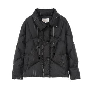 SOMSOM/索玛翻领短款羽绒服女装冬季加厚鸭绒简约百搭保暖外套女