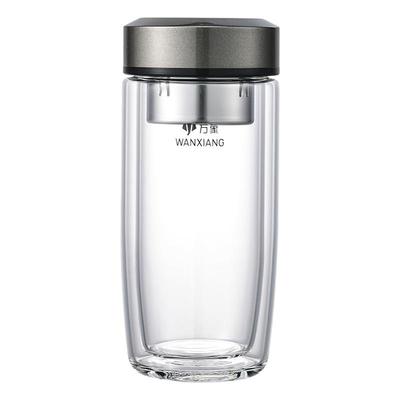 时空知了男士商务双层鹅蛋玻璃杯