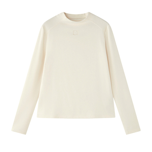 云上生活【绵柔T】圆领柔软舒适绒感长袖T恤秋冬上衣女打底衫上衣